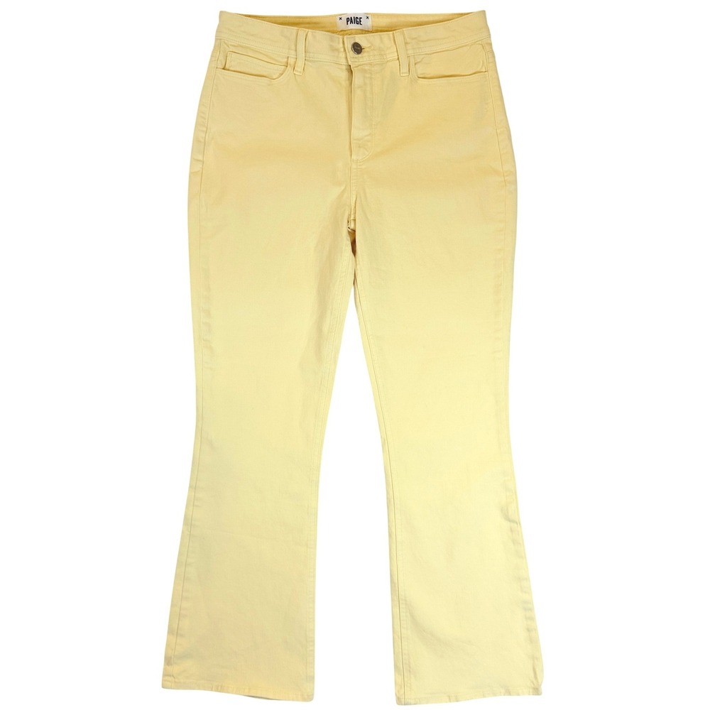 PAIGE Claudine Jeans Women 30 Yellow Marigold High Rise Flare Ankle